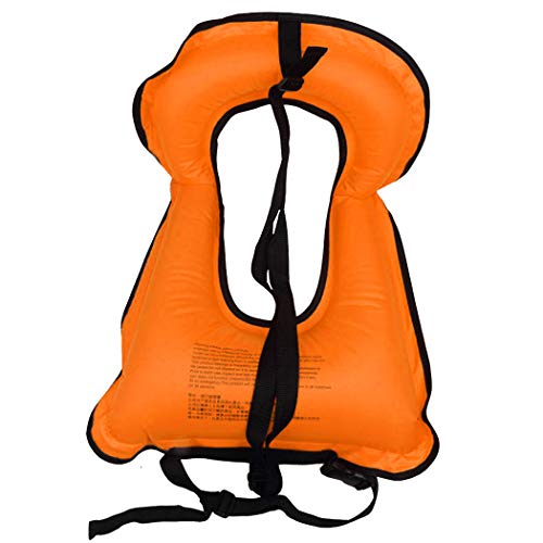 Inflatable Snorkel Vest Adult Snorkeling Jackets Free Diving Swimming Safety Load Up to 220 Ibs