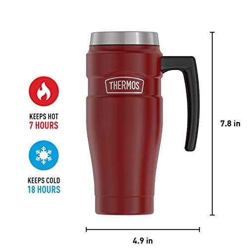 THERMOS Stainless King Vacuum-Insulated Travel Mug, 16 Ounce, Matte Stainless Steel