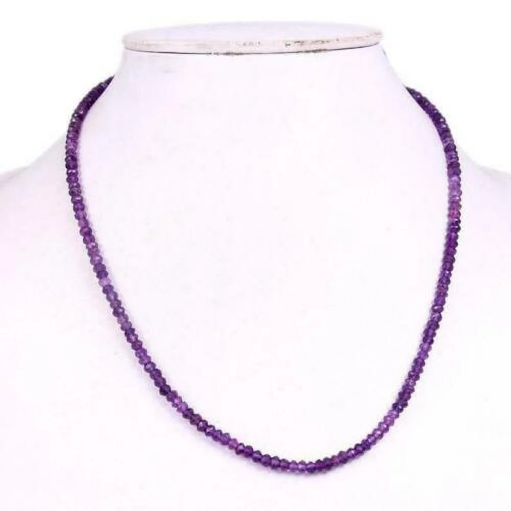 Naturale Certificato Fatto a Mano Ametista Pietra Collana Perle Per Donna