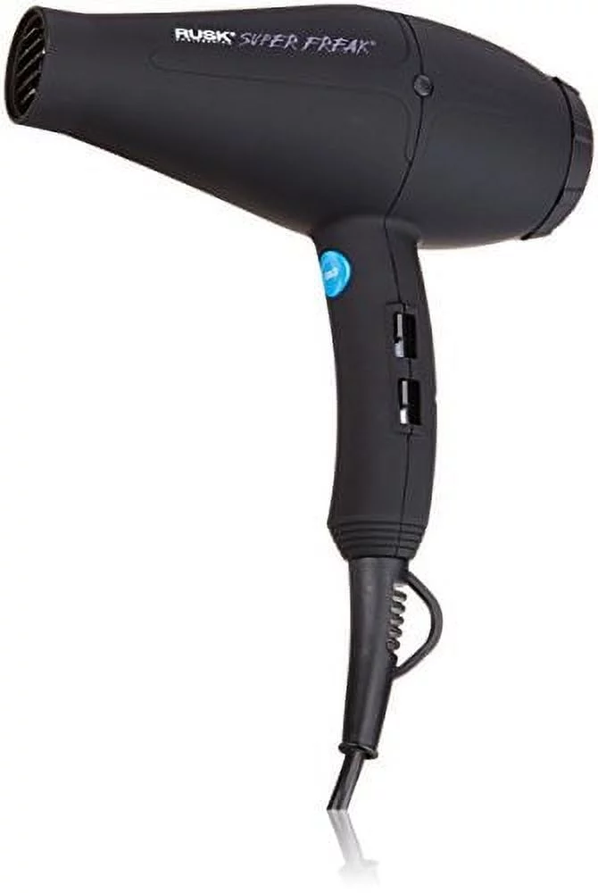 Rusk Engineering Super Freak Professional Tourmaline & Ceramic Hair Dryer, 2000 Watts, Black