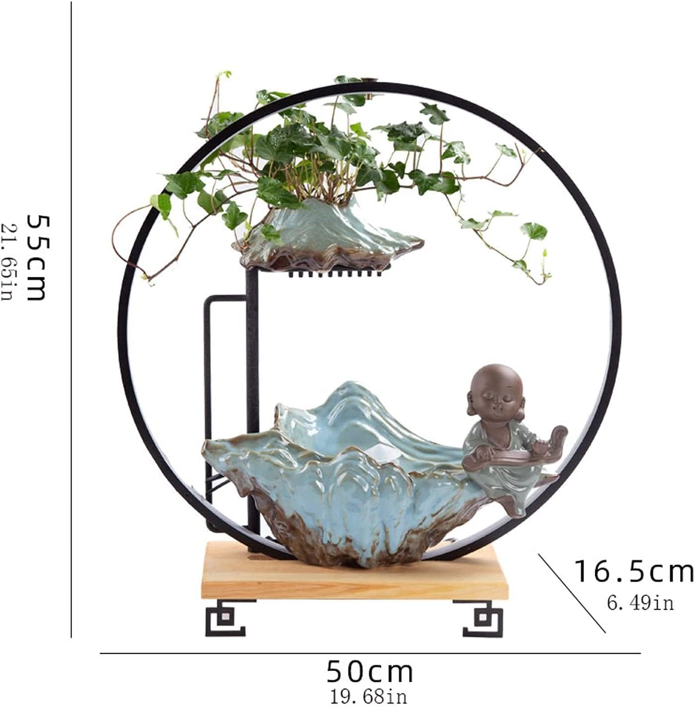 Tabletop Fountain Creative Water Fountain Landscape Lucky Furnishings Home Office Desktop Accessories Opening Moving Gift Humidifier Tabletop Fountains Desktop Fountain (Color : D)