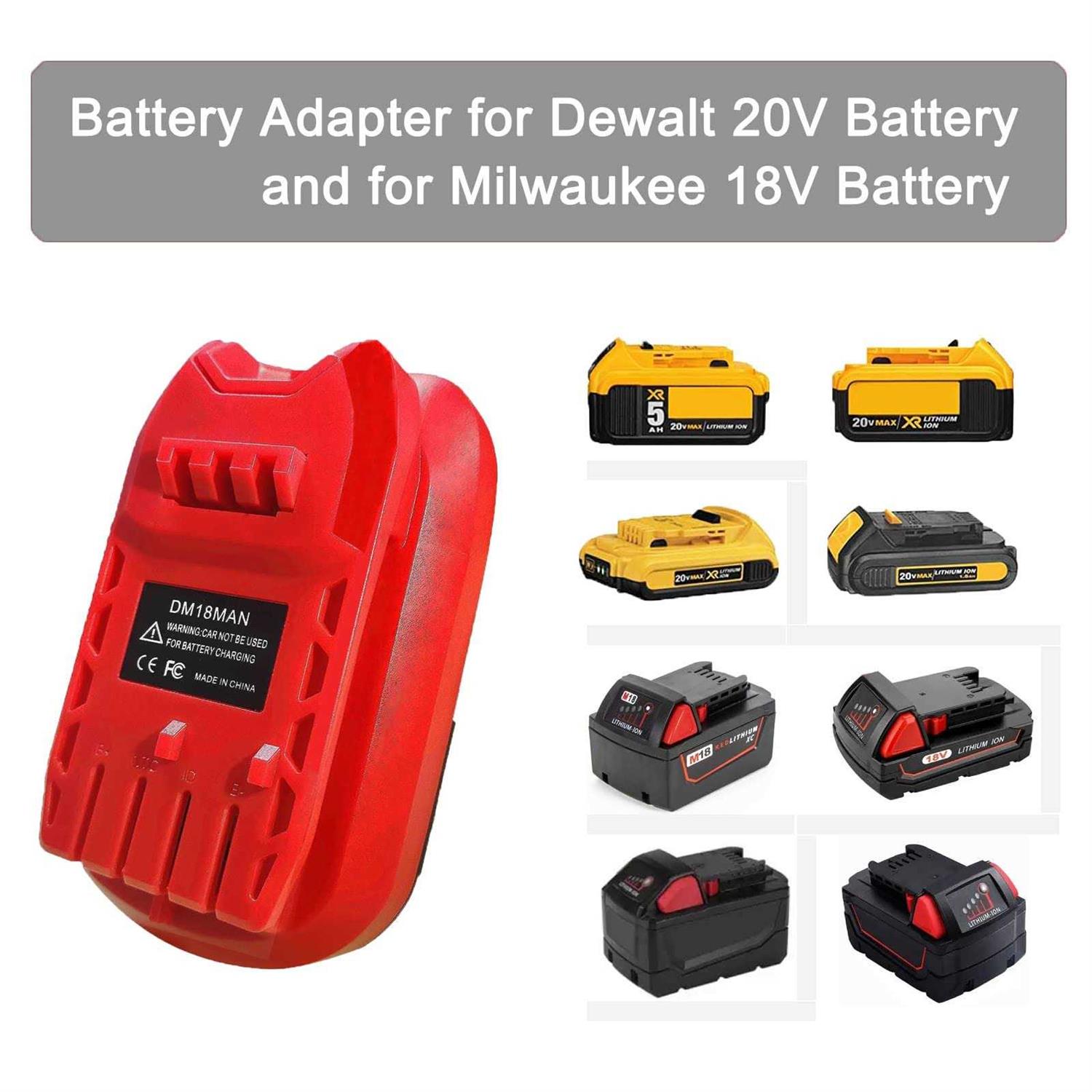 TPDL Adapter for Craftsman V20 Cordless Tools for DeWalt 20V for Milwaukee M18 Lithium Battery Convert to for Craftsman New 20V Power Tool