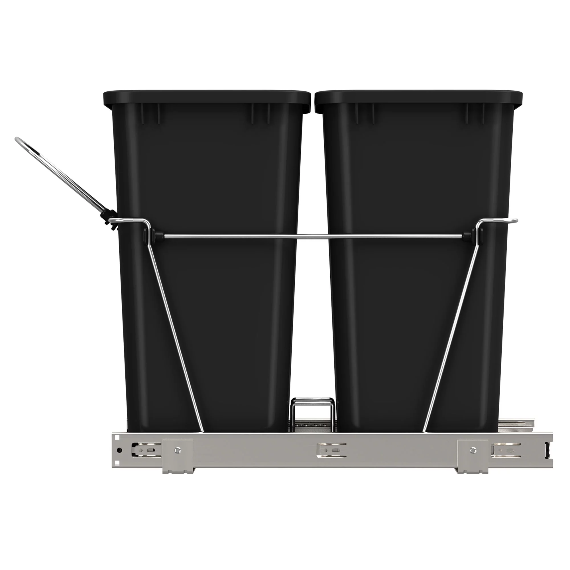 Rev-A-Shelf RV-18KD-18C S Double 35 Quart Pull Out Waste Containers, Black