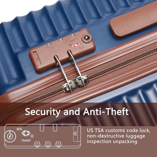 20-Inch Carry on Luggage,Carry-on Suitcase with Spinner Wheels and TSA Lock, 22x14x9 Airline Approved,Hardside Lightweight Travel Carry-on Luggage,Small Rolling Luggage (Beige, 20 Inch)