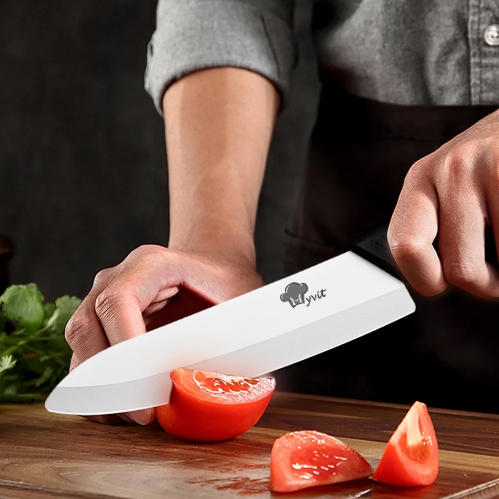 7inch Lager Ceramic Meat Cleaver Knife Set with Blade Covers 4