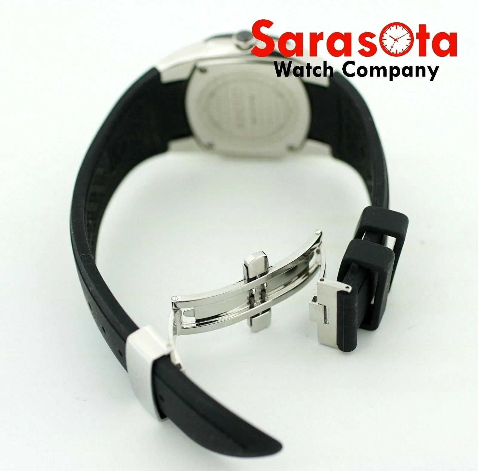 ESCADA Naomi Black Ceramic Steel Case Diamond Bezel Rubber Quartz Wrist Watch