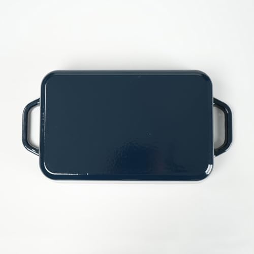 Enameled Cast Iron Rectangle Roaster Lasagna/Roasting Pan Red……