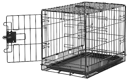 Amazon Basics Durable, Foldable Metal Wire Dog Crate with Tray, Single Door, 48 x 30 x 32.5 in, Black