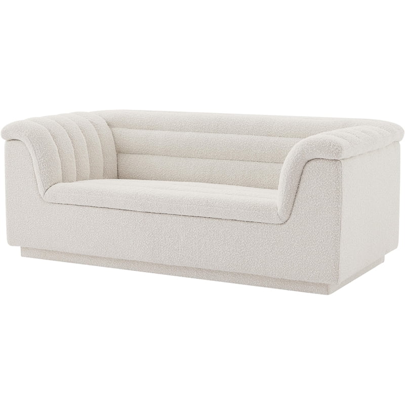 Meridian Furniture Cascade Cream Boucle Fabric Loveseat