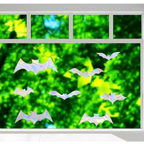 36PCS Snowflake Window Stickers Anti Collision Decals to Save Birds - Non Adhesive Prismatic Vinyl Rainbow Stickers