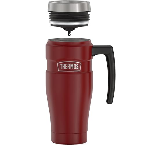 THERMOS Stainless King Vacuum-Insulated Travel Mug, 16 Ounce, Matte Stainless Steel