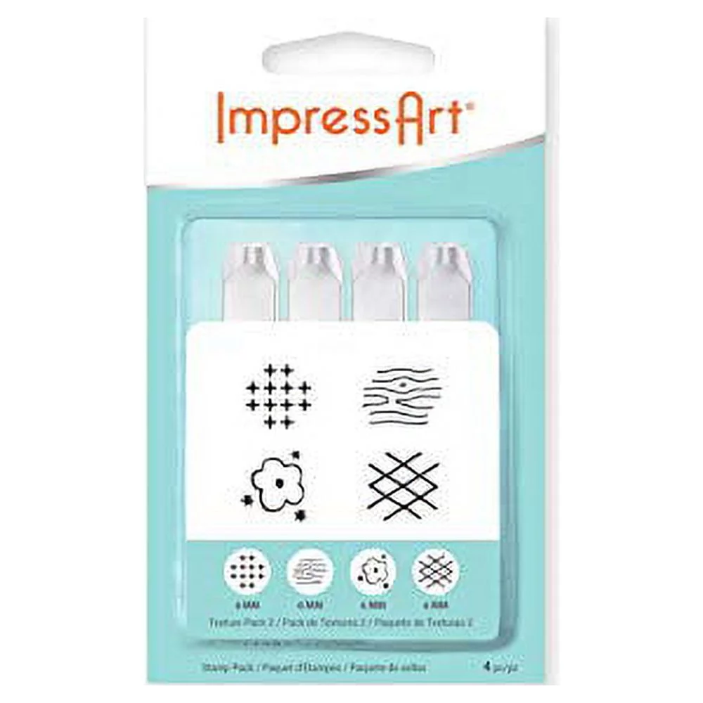 ImpressArt Metal Jewelry Stamps, Texture Designs Metal Stamp Pack, Series 2