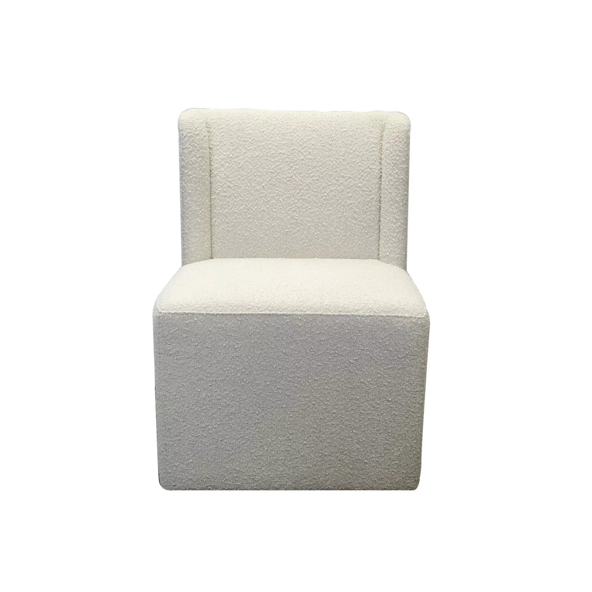 Benjara  24 in. Swivel Dining Chairs, White - Set of 2