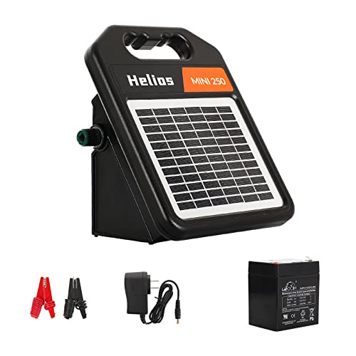 10 Miles Solar Electric Fence Charger with Day or Night Mode, 0.11 Joule Portable Solar Fence Charger for Livestock, Preventing Predators from Intruding