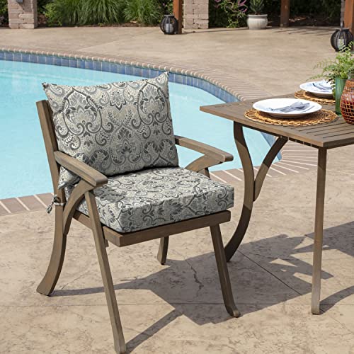 Arden Outdoor Dining Chair Cushion, 21 x 21, Rain-Proof, Fade Resistant 21 x 21, Aqua Leala