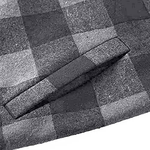 Mens Long Sleeve Sherpa Lined Flannel Shirt Jackets Thermal Quilted Lined Button Down Plaid Coats with Pockets