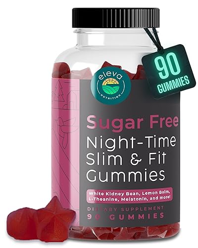 Sugar-Free Night-Time Slimming Gummies - Keto Friendly Hunger Suppressant with Powerful 10:1 Extracts to Help with Weight Management and Melatonin to Support Sleep - 90 Count