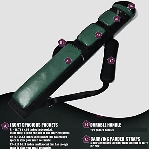 Champion 2X4,3x6 Nylon/Leatherette Billiard Pool Cue Stick Hard Carrying Case 4S2B, 6S3B