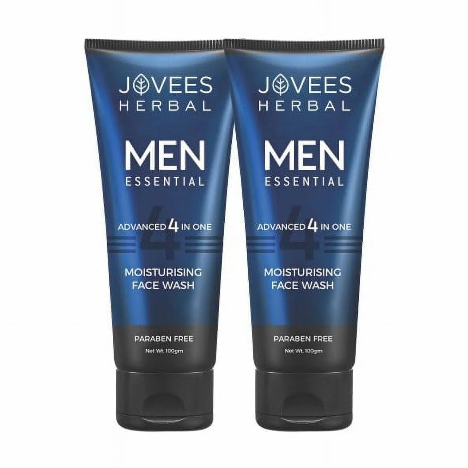 Jovees Herbal Men'S Essential Advanced 4 In 1 Moisturizing Face Wash |With Vit C And Vit E | Gives Clean And Clear Skin |For All Skin Types 100G (Pack Of 2)