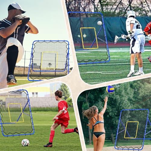 Volleyball's Rebounder, Volleyball Net System for Hitting, Blocking, Serving, Setting, Portable Volleyball Training Equipment with 6-Angle Quick Adjustments, 4.5x4FT