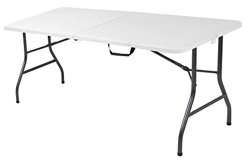 COSCO Molded Folding Banquet Table w/Handle, 6ft, Black