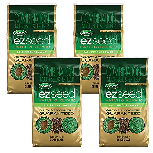 Scotts EZ Seed Patch & Repair Tall Fescue Lawns - 10 lb., Combination Mulch, Seed, and Fertilizer Mix with Tackifier, Repairs Bare Spots, Covers up to 225 sq. ft.