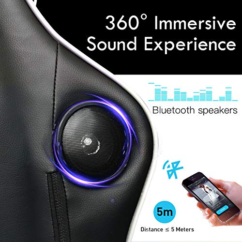 GTRACING Gaming Chair with Footrest Speakers Video Game Chair Bluetooth Music Heavy Duty Ergonomic Computer Office Desk Chair