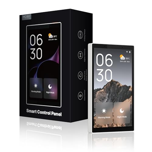 MOES Smart Home Touchscreen Control(1-Switch Panel), In-wall Smart Panel with Alexa Built-in, Compatible with Smart Life devices, Manage and Control Home Devices and Scenes with Touch and Voice