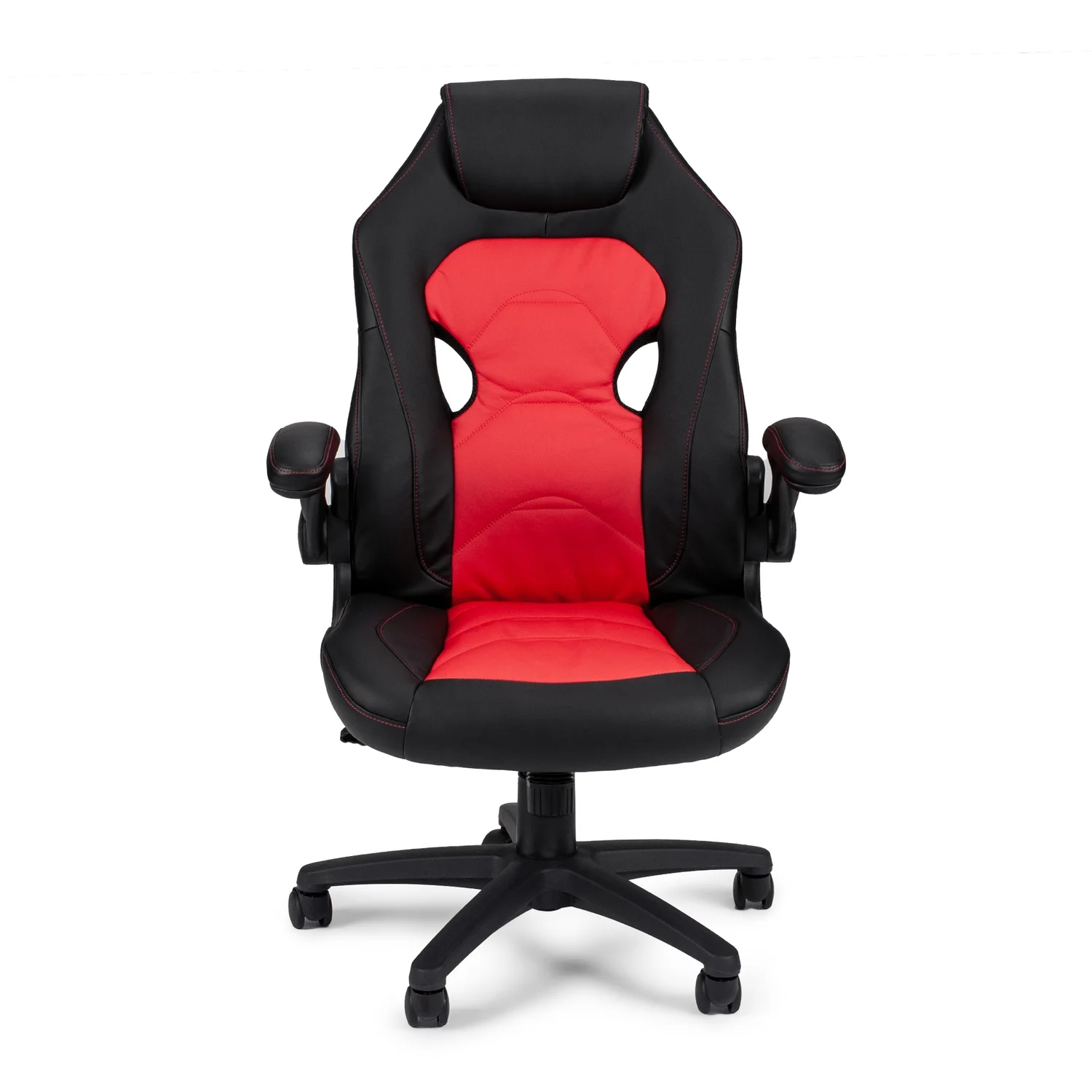 Maykoosh City Chic Furniture Faux Leather Office Chair in Black and Red