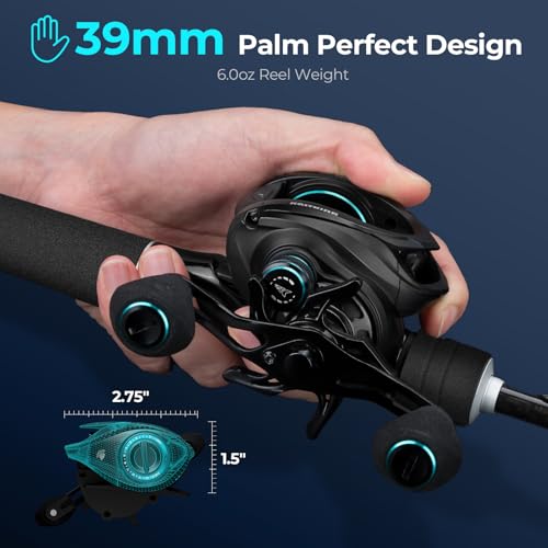 KastKing Verus Baitcasting Fishing Reel, 6oz Ultra Lightweight, Halo XII Magnetic Braking System, 9+1 MaxiDur Double Shielded Stainless Steel BB, Up to 18 Lbs Max Drag, 8.0:1/7.2:1 Gear Ratio