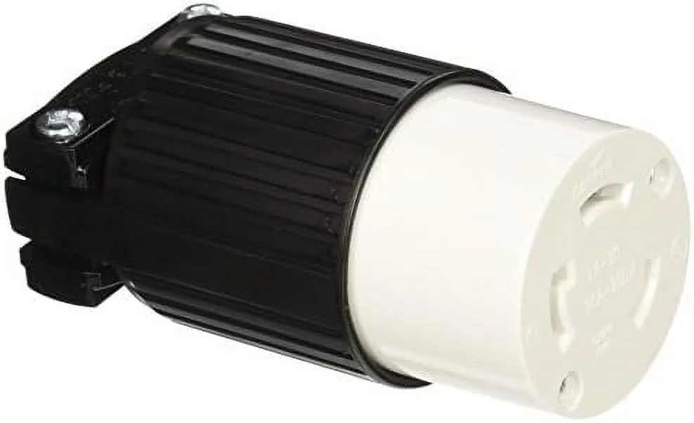 l630c arrow safety grip grounded polarized lock electrical connector, 250 vac, white