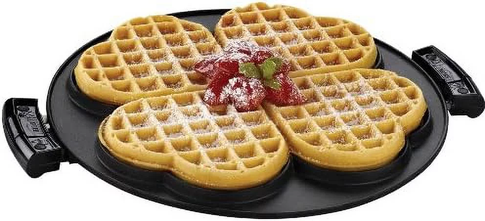 GRP106WP 2 Removable Nonstick Heart-Shaped Waffle Plates, Black