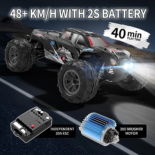 Hosim RC Cars for Adults, 1:10 Scale 48+ KMH Remote Control Car for Boys, 4X4 High Speed RC Truck Off Road All Terrains Waterproof Hobby Grade Large Fast Racing Toy Gift Monster Trucks