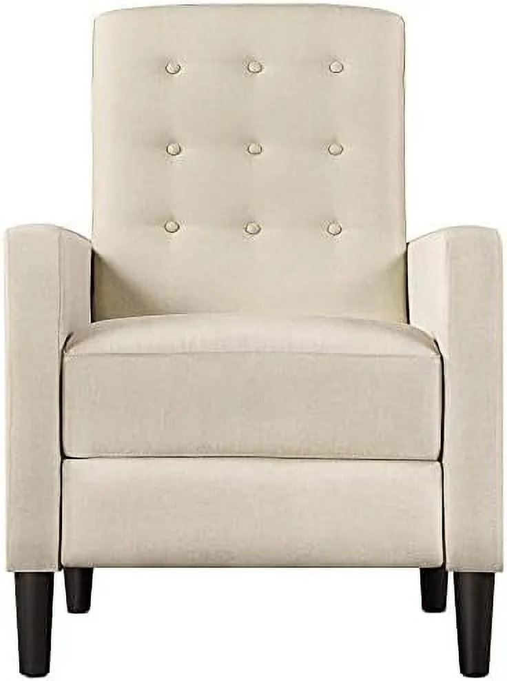 RUNFAYBIU Fabric Recliner Chair Mid-Century Modern Recliner Adjustable Single Recliner Sofa with Thicker Seat Cushion Tufted Upholstered Sofa with Pocket Spring for Living Room Bedroom Gr