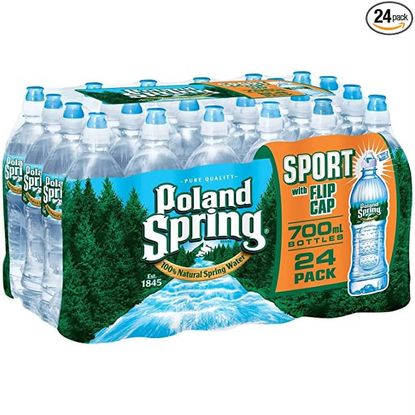 Poland Spring Water ,Sport with Flip Cap 23.7 Oz ( Pack of 24 )