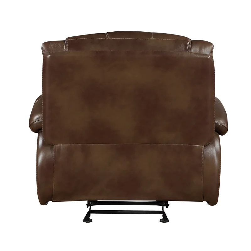 Lexicon Ellicott Leather Match Glider Reclining Chair in Brown