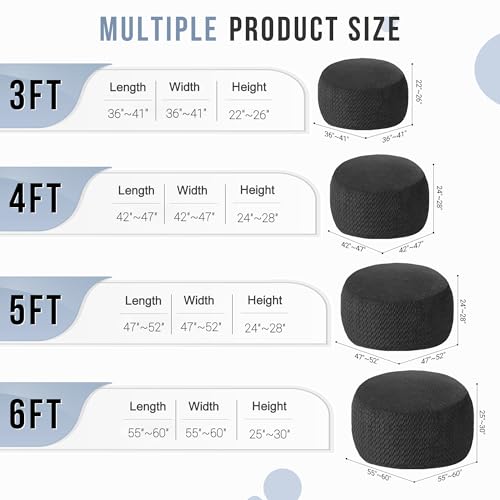 HABUTWAY 5FT Bean Bag Chair,Giant Bean Bag Chairs for Adults,Big Bean Bags with Memory Foam Filled, Large Beanbag Chairs with Chevron Plush Cover-Grey