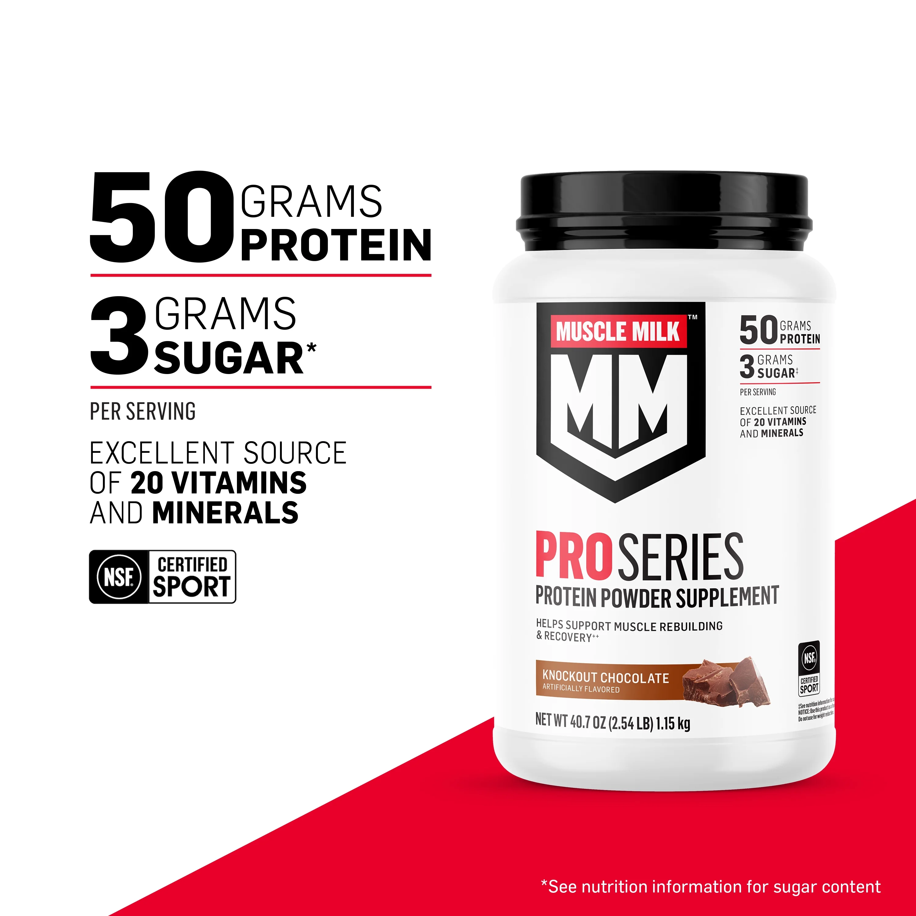 Muscle Milk Pro Series Protein Powder, Intense Vanilla, 50g Protein, 2 Pound
