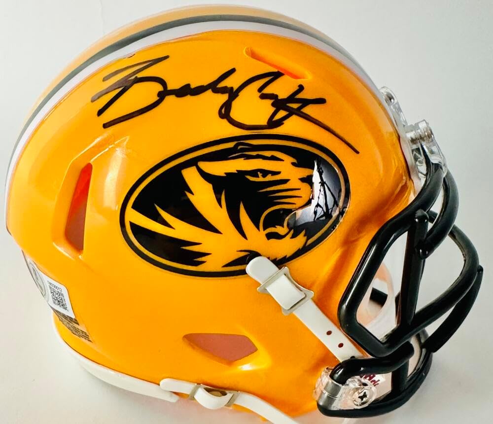 BRADY COOK SIGNED MISSOURI TIGERS ALTERNATE MINI HELMET MIZZOU AUTOGRAPH BAS 012