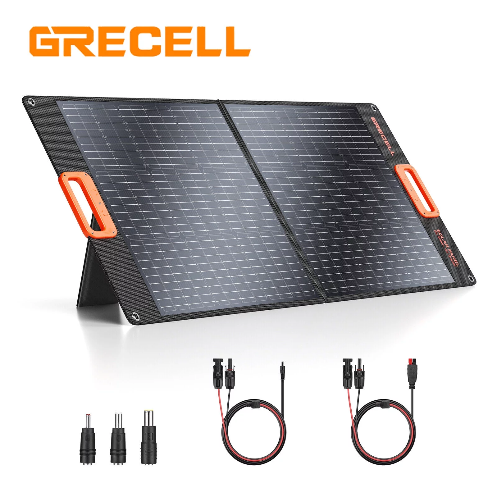 GRECELL 100W Portable Solar Panel for Power Station Generator, 20V Foldable Solar Cell Solar Charger High-Efficiency Battery Charger for Outdoor Camping Van RV Trip