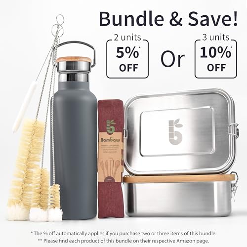 Bambaw 32 oz Water Bottle | Insulated Water Bottles | Water Bottle Stainless Steel | Insulated Travel Water Bottle | Insulated Water Bottle | Stainless Steel Water Bottles | 1 Liter Water Bottles