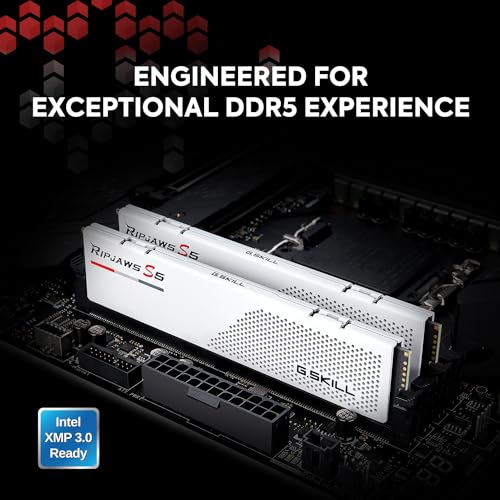 G.SKILL Ripjaws S5 Series (Intel XMP 3.0) DDR5 RAM 32GB (2x16GB) 6000MT/s CL36-44-44-96 1.35V Desktop Computer Memory UDIMM - Matte Black (F5-6000J3644F16GX2-RS5K)