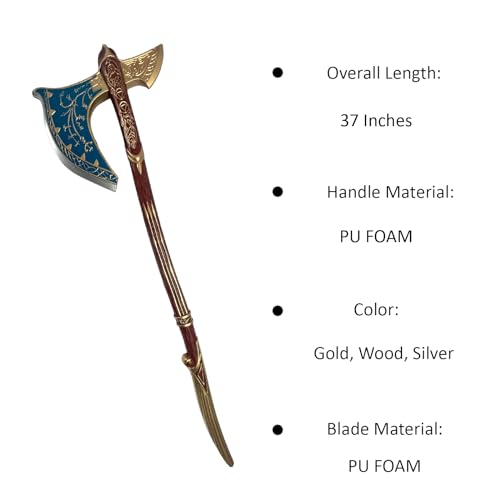 37’’ Fully Upgraded Foam Axe God-War for Video Game, Cosplay Costume Prop, Gifting, and Themed Events