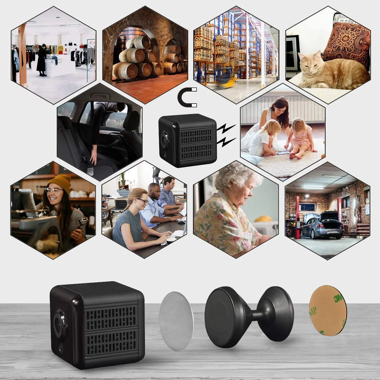 Cyber And Monday sale Mini Camera 1080P Camera - Portable Small HD Nanny Cam with Night Vision and Motion Detection - Indoor Cove