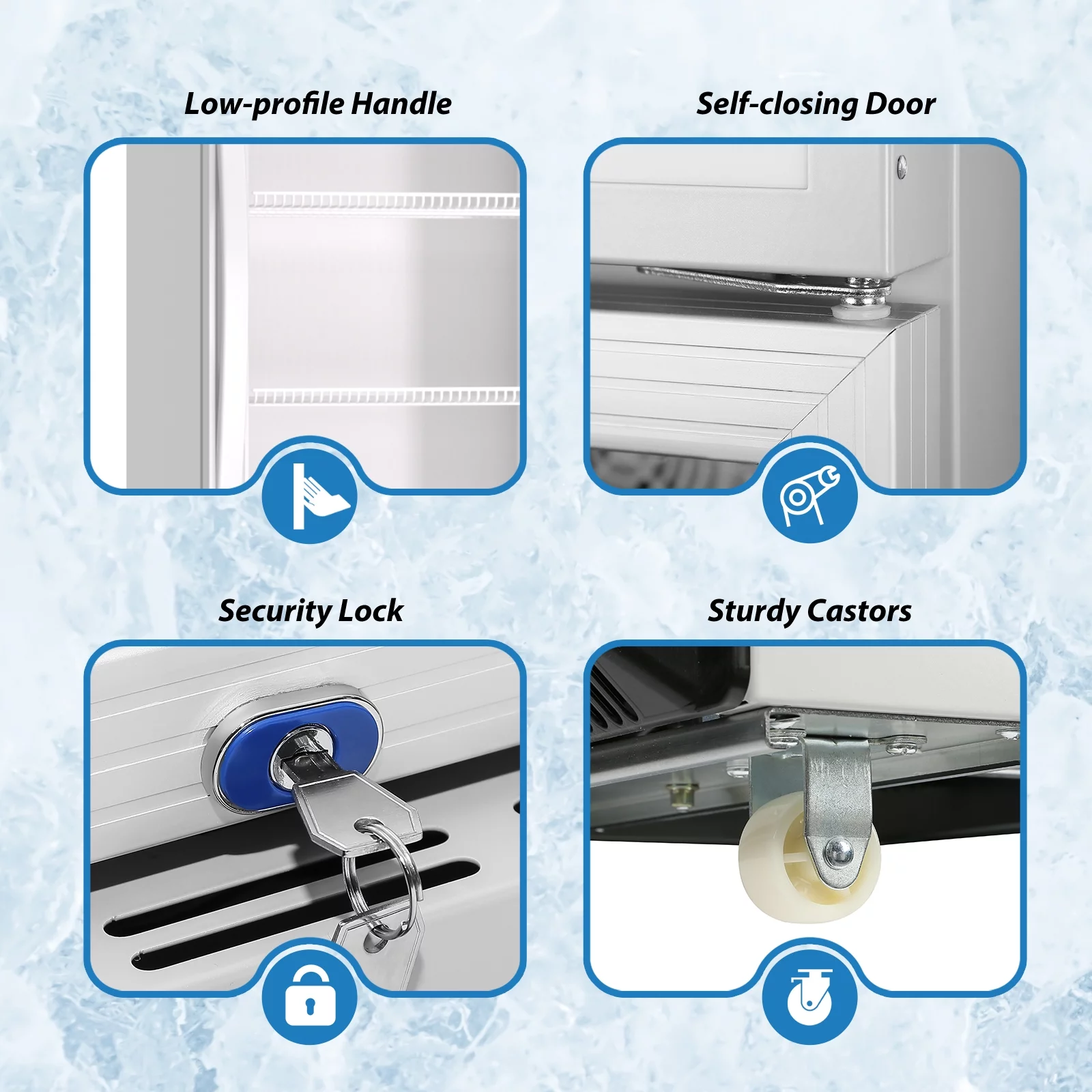 Chingoo 11 Cu.ft Merchandiser Refrigerator, 24'' Commercial Display Fridge with Glass Door, 35-46℉-Black