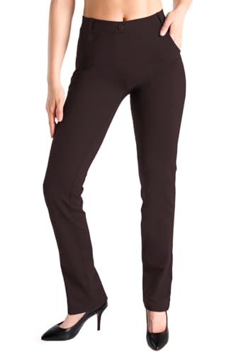 Yogipace,Belt Loops,Women's Petite/Regular/Tall Straight Leg Yoga Dress Pants