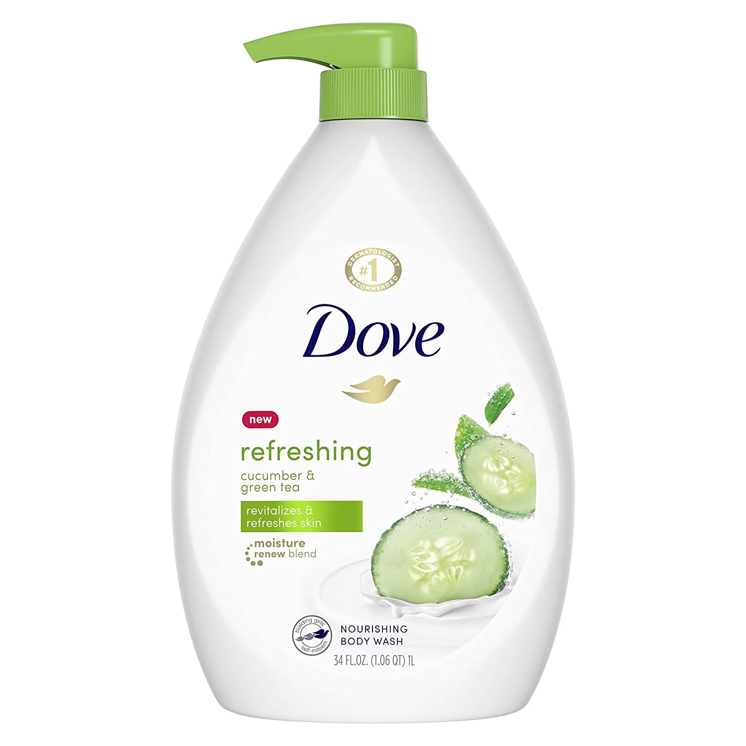 Dove Go Fresh Cool Moisture Body Wash, Cucumber and Green Tea, 34 oz