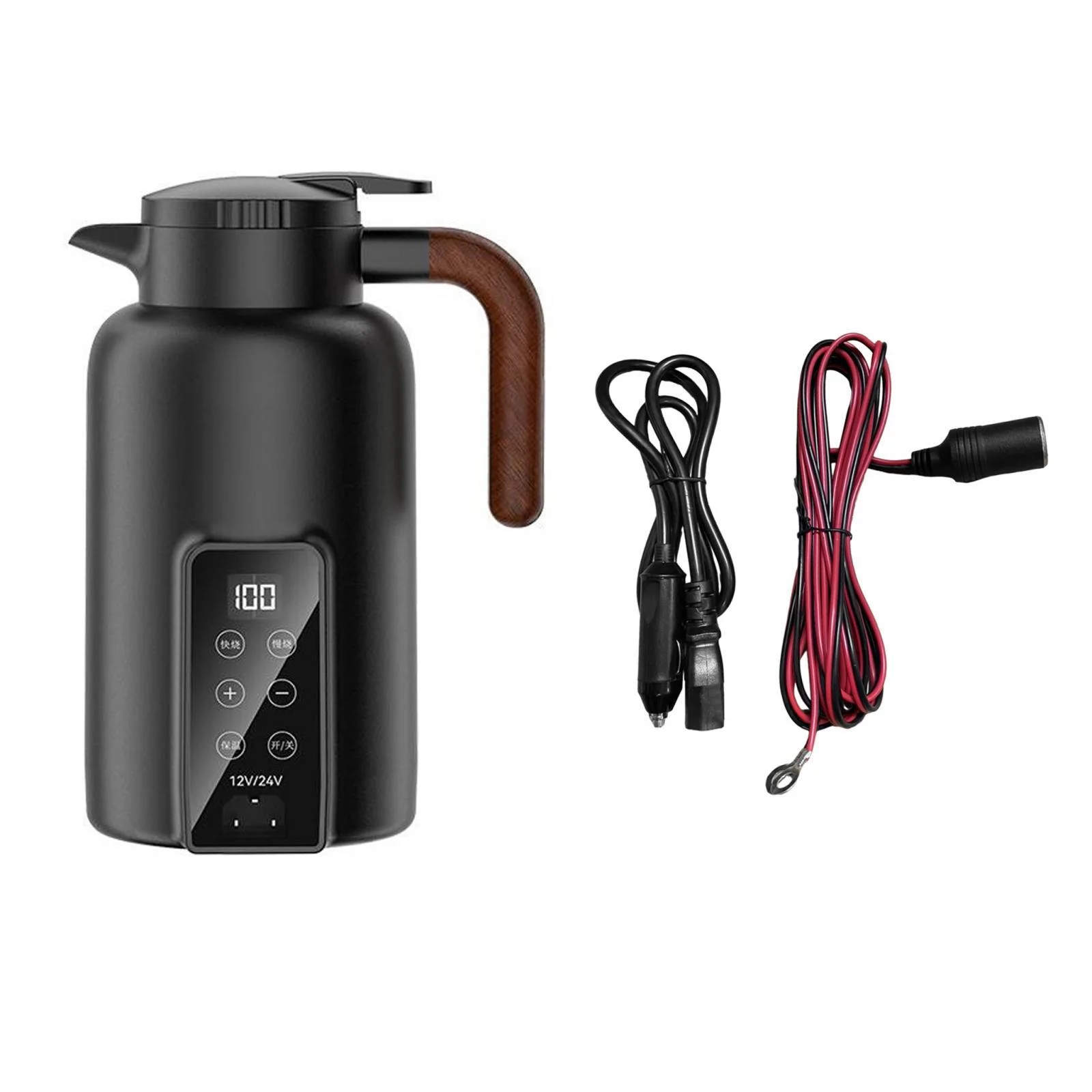 TISHITA Car Heating Cup Auto Heating Kettle Travel Coffee Mug Tumbler Car Electric Kettle Smart Heating Car Cup for Tea /Beverage Black