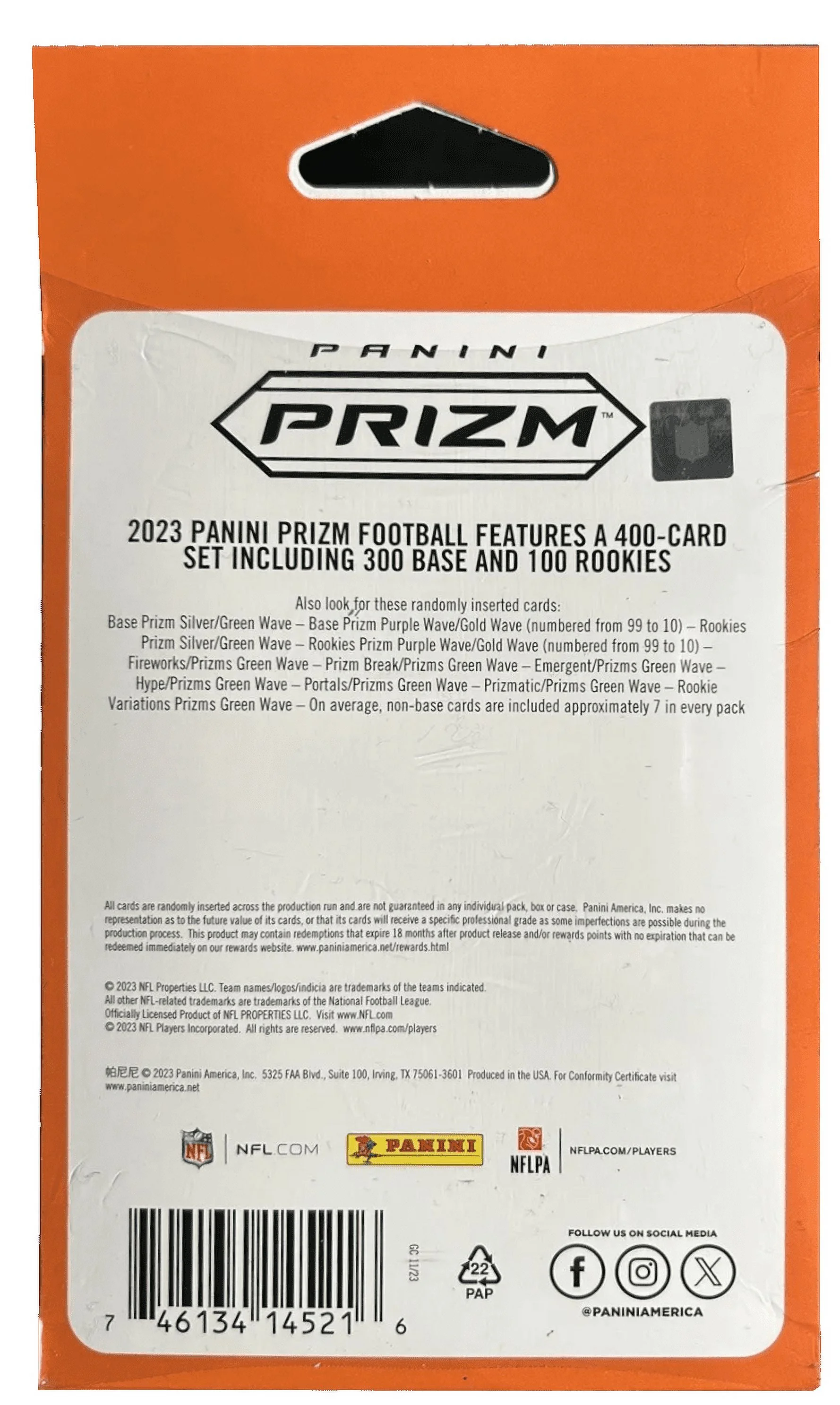 2023 Panini Prizm Football Hanger Box Trading Cards