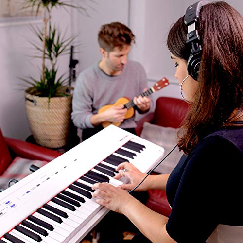 Alesis Recital – 88 Key Digital Piano Keyboard with Semi Weighted Keys, 2x20W Speakers, 5 Voices, Split, Layer and Lesson Mode, FX and Piano Lessons